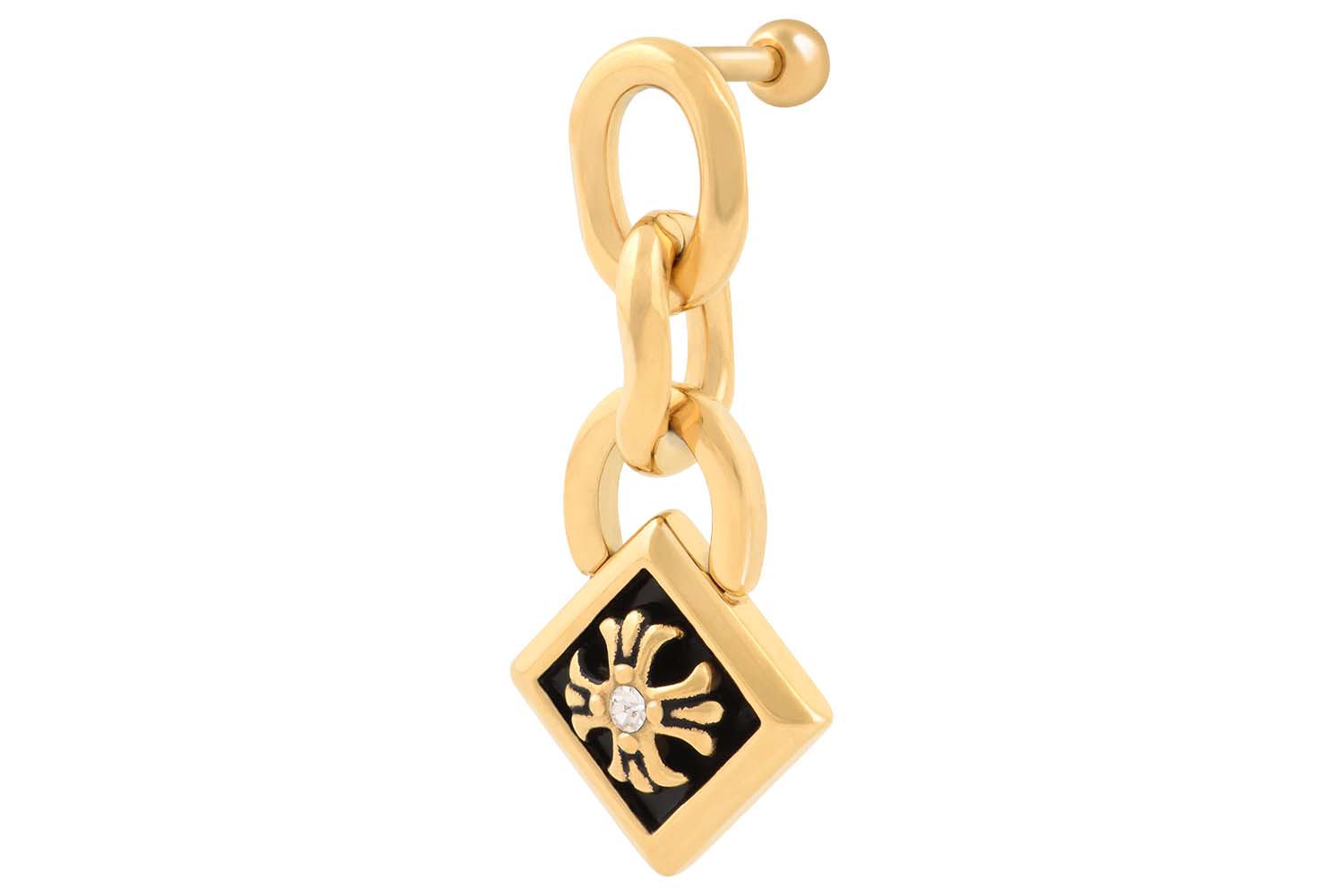 Chirurgenstahl Ohrpiercing KARO + EISERNES KREUZ ++SALE++